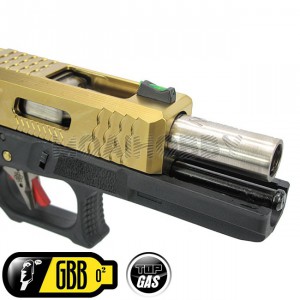 WE Модель пистолета Glock 17, G-Force металл слайд, черная рамка, золоченый слайд, шахта, Titanium Version WE-G001WET-TG-G17A